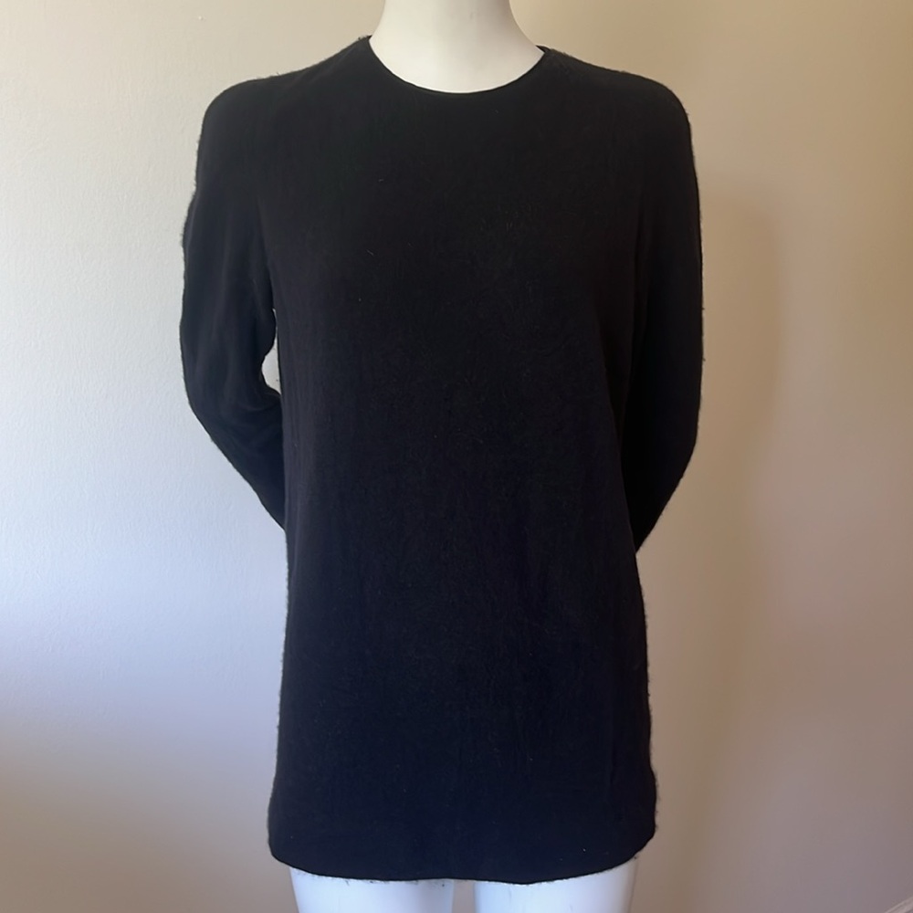 Gianfranco Ferre Black Crew Neck Sweater Classic Knit, Made in Italy